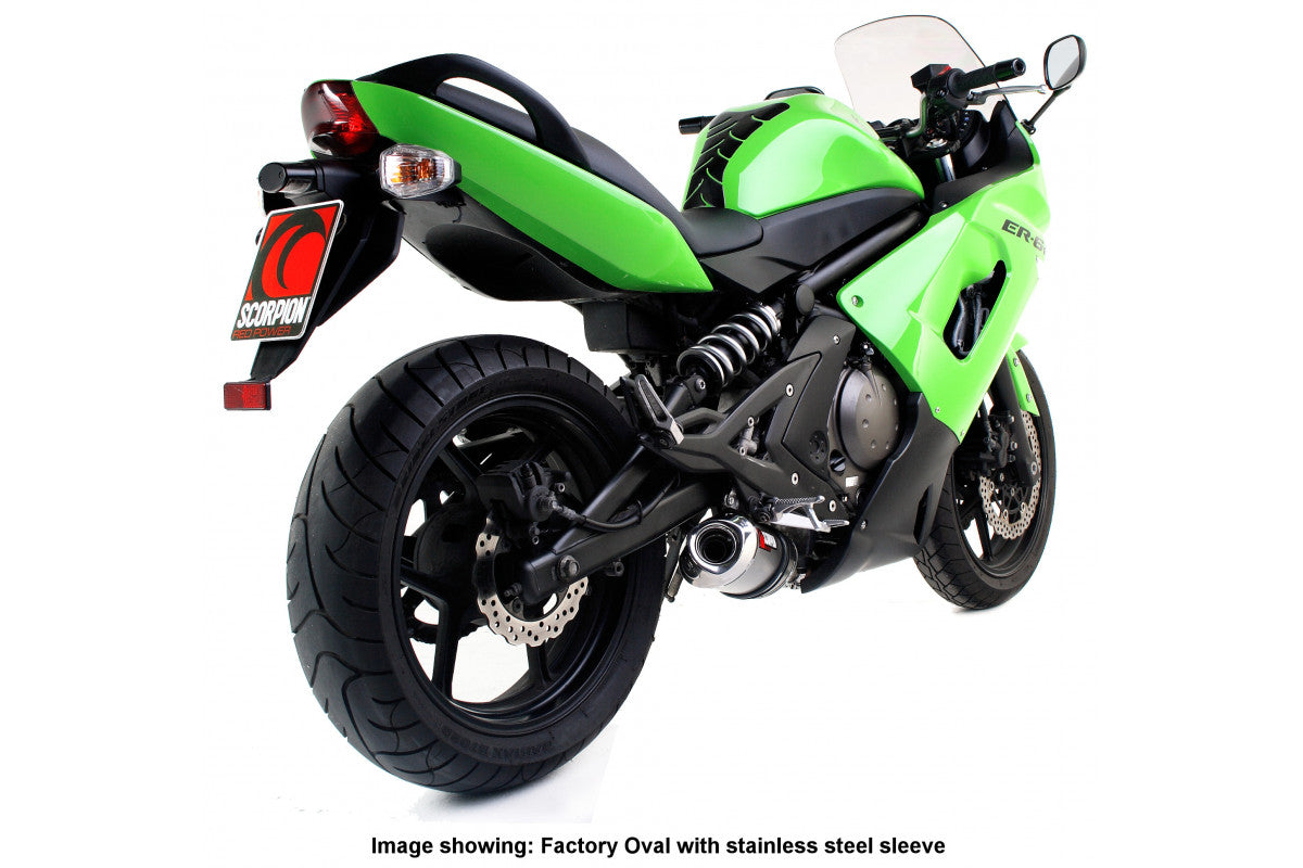 Scorpion EKA74TEO Kawasaki ER6 F / N Factory Oval Slip-On - Titanium Sleeve | Casma UK