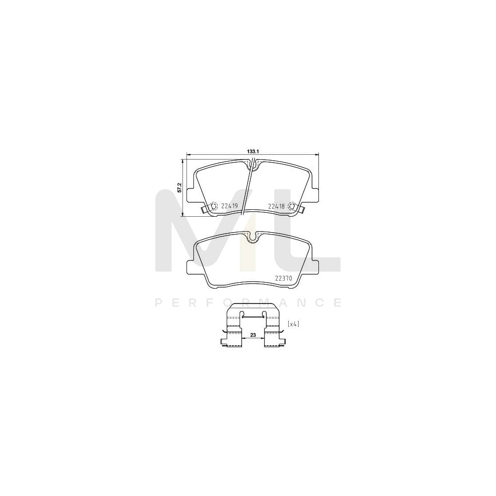 Brembo P 30 089 Brake Pad Set For Hyundai H350 With Acoustic Wear Warning | ML Performance Car Parts