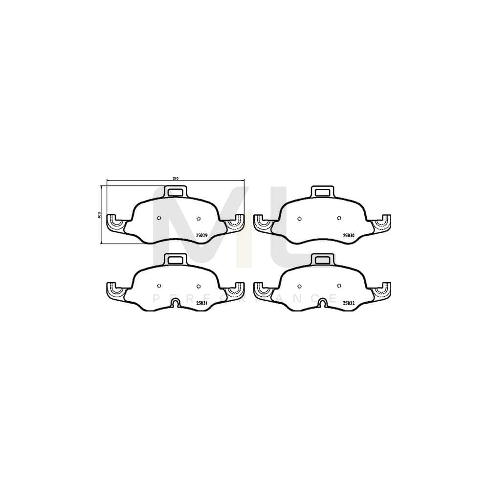 Brembo P 85 160X Brake Pad Set For Audi Tt Prepared For Wear Indicator | ML Performance Car Parts