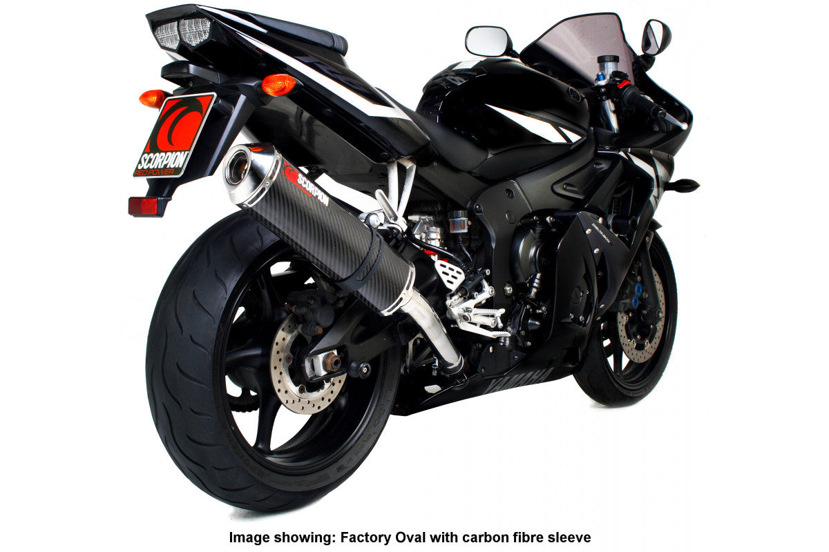 Scorpion EYA68SEM Yamaha YZF-R6 Factory Round Slip-On - Polished Stainless Steel Sleeve | Casma UK