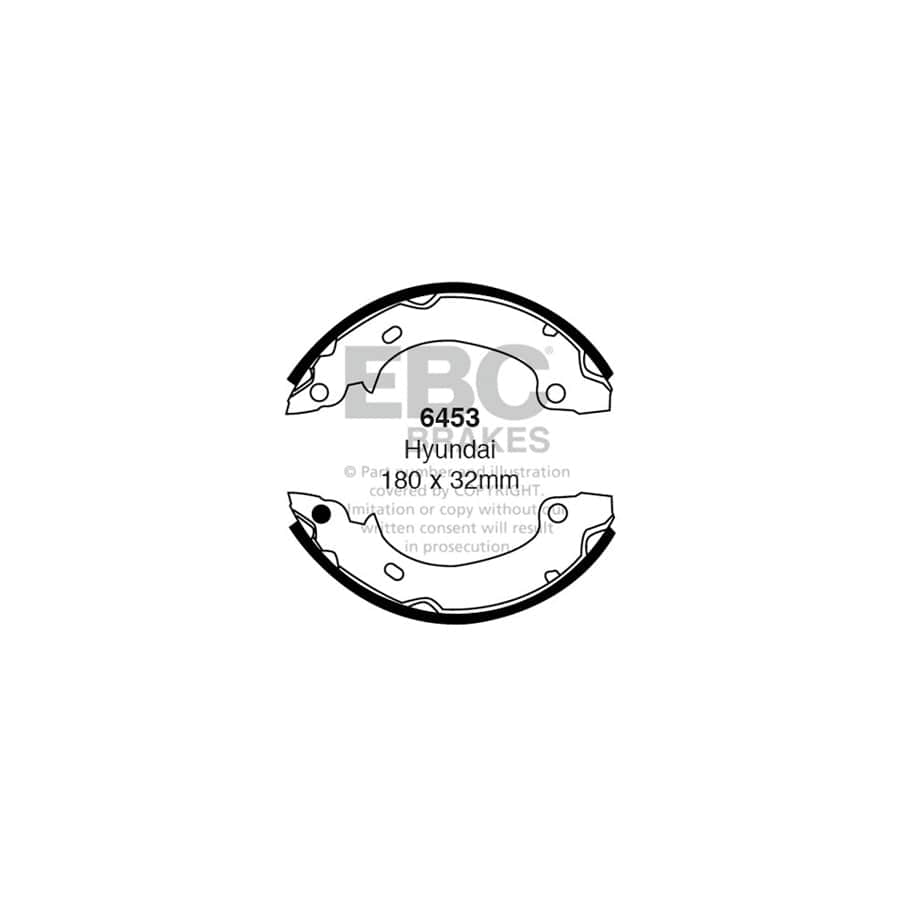 EBC 6453 Hyundai Rear Brake Shoes (Inc. Pony X2 & S Coupe) 1 | Casma Car Parts