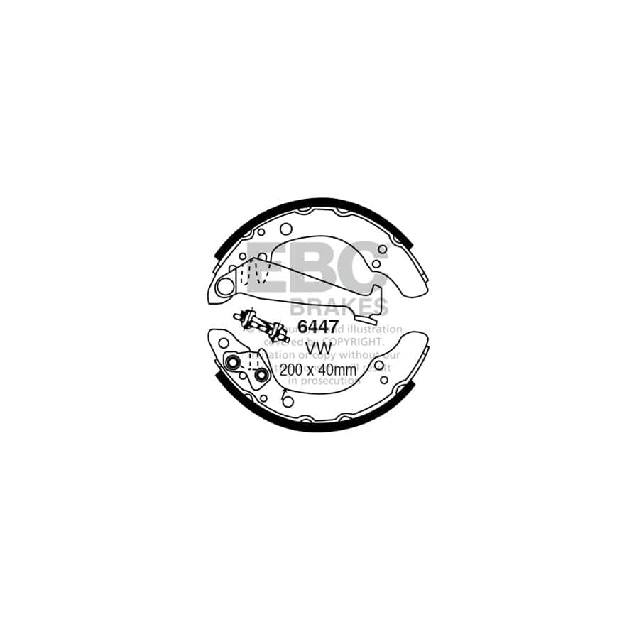 EBC 6447 Audi Seat Skoda VW Rear Brake Shoes - Girling/TRW Caliper 1 | Casma Car Parts