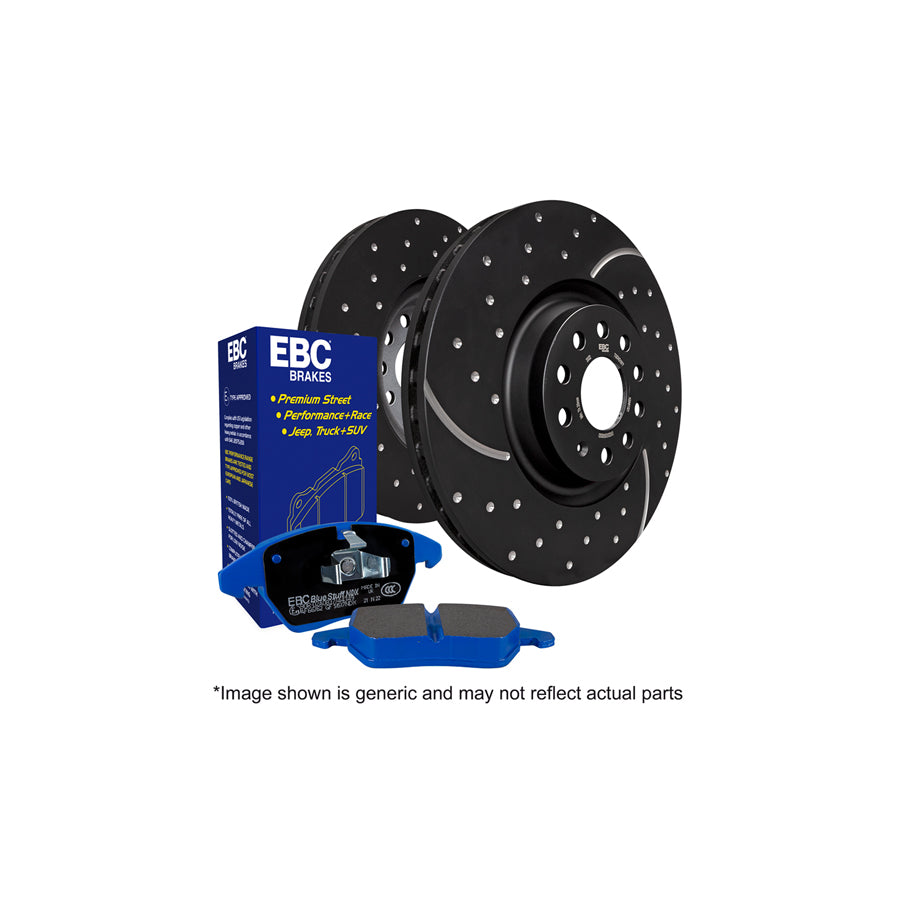 EBC PD14KF487 Audi B6 B7 Bluestuff Front Brake Pad & GD Disc Kit - TRW Caliper (Inc. A4 & S4) 1 | Casma Car Parts
