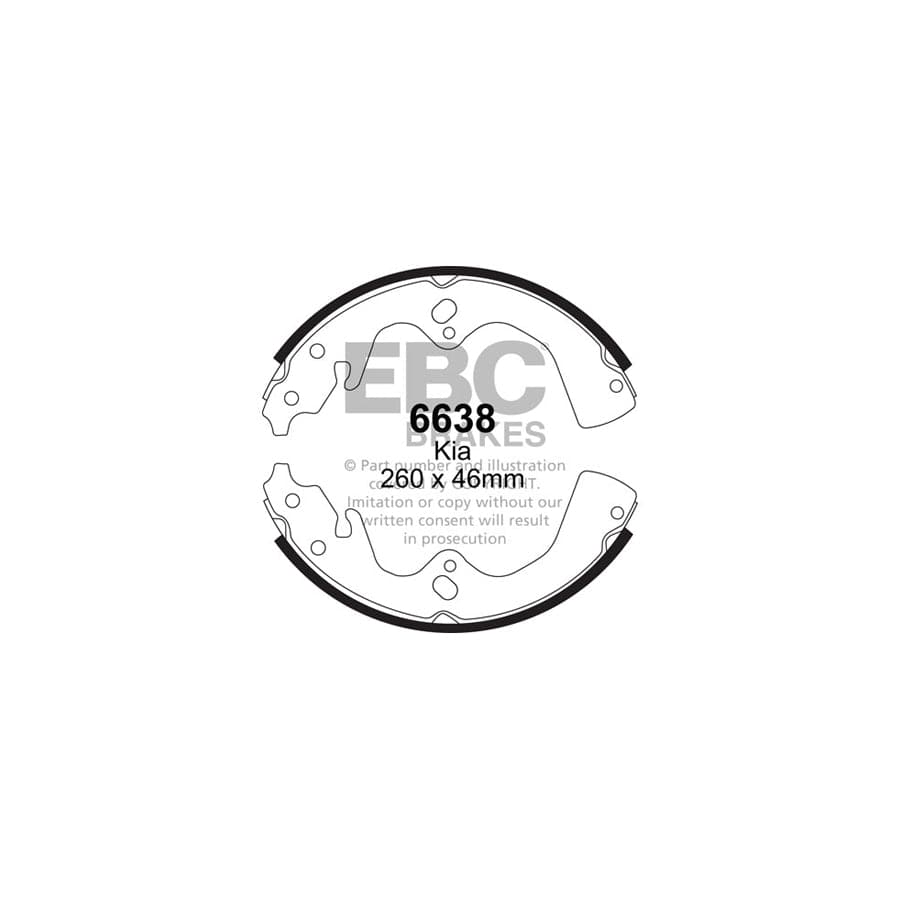 EBC 6638 Kia Sportage (K0) Rear Brake Shoes 1 | Casma Car Parts