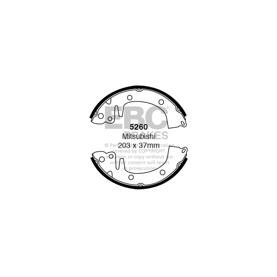 EBC 5260 Hyundai Mitsubishi Rear Brake Shoes 1 | Casma Car Parts