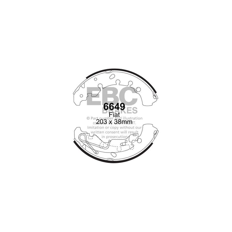 EBC 6649 Fiat Lancia Opel Vauxhall Rear Brake Shoes - TRW Caliper 1 | Casma Car Parts