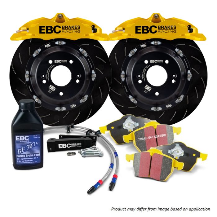 EBC BBK040YEL1 Big Brake Kit Front 330x28mm Curved Slotted Apollo4 Yellow