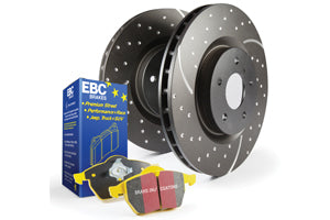 EBC Audi B9 Yellowstuff 4000 Series Front Sport Brake Pads & Slotted And Dimpled Sport Discs Kit - ATE Caliper (A4 & A5) | Casma