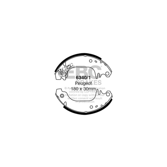 EBC 6340/1 Citroen Peugeot Rear Brake Shoes 1 | Casma Car Parts