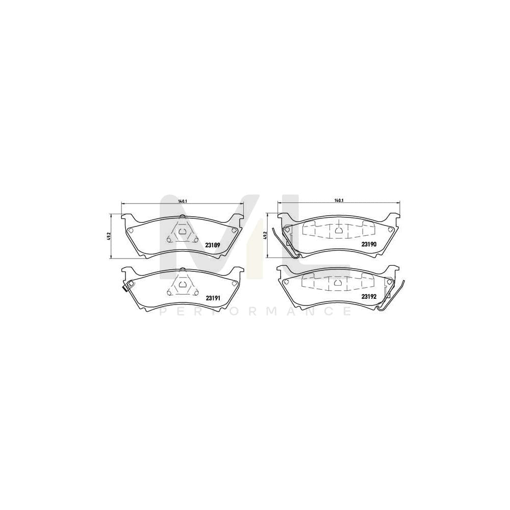 Brembo P 50 040 Brake Pad Set Suitable For Mercedes-Benz Ml-Class (W163) With Acoustic Wear Warning, With Piston Clip | ML Performance Car Parts