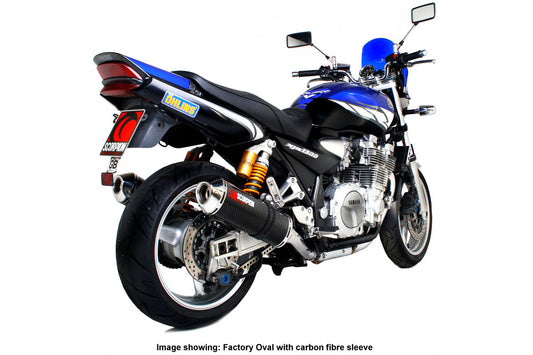 Scorpion EYA72SEO Yamaha XJR1300 Factory Oval Slip-On (Pair) - Polished Stainless Steel Sleeve | Casma UK