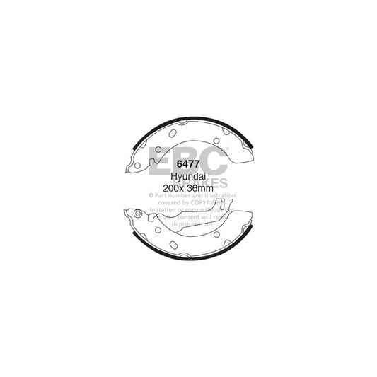 EBC 6477 Hyundai Rear Brake Shoes - Sumitomo Caliper (Inc. Coupe, Elantra, Lantra) 1 | Casma Car Parts