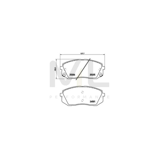 Brembo P 30 056 Brake Pad Set With Acoustic Wear Warning | ML Performance Car Parts