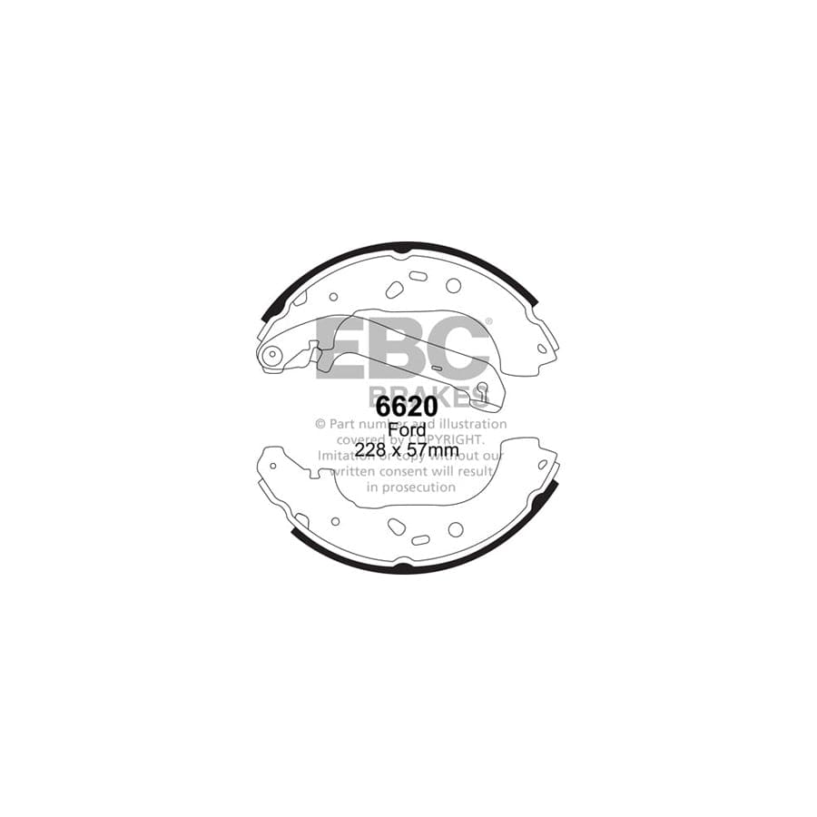 EBC 6620 Ford Rear Brake Shoes - ATE Caliper (Inc. Tourneo Connect & Transit Connect) 1 | Casma Car Parts