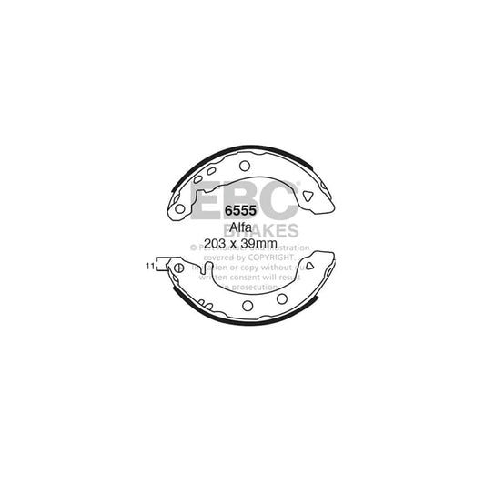 EBC 6555 Alfa Romeo Rear Brake Shoes - Girling/TRW/ATE Caliper (Inc. 33 & Sprint) 1 | Casma Car Parts