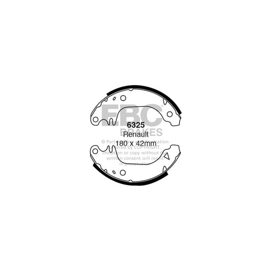 EBC 6325 Renault 9 Rear Brake Shoes 1 | Casma Car Parts