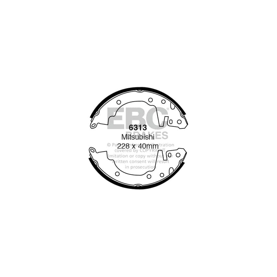 EBC 6313 Mitsubishi Rear Brake Shoes (Inc. Galant & Lancer) 1 | Casma Car Parts