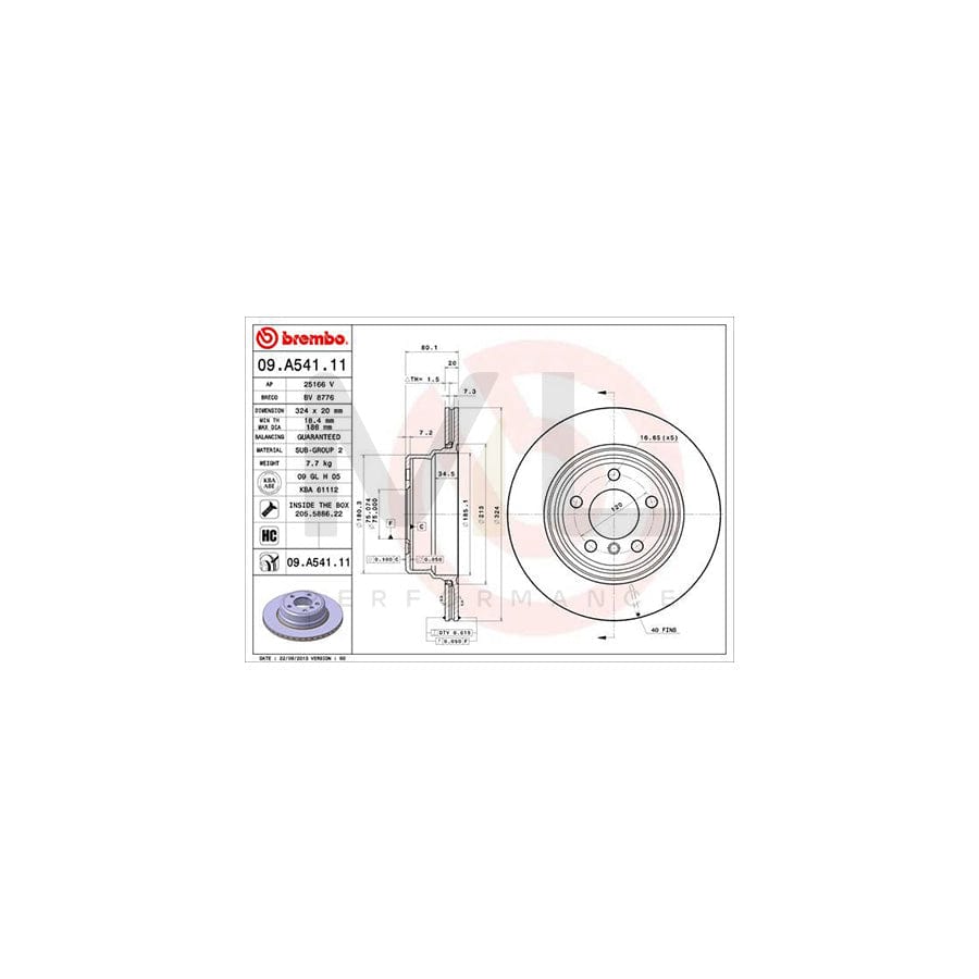 BREMBO COATED DISC LINE 09.A541.11 Brake Disc for BMW X5 (E53) Internally Vented, Coated, High-carbon, with bolts/screws | ML Performance Car Parts