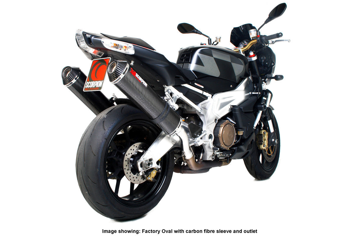 Scorpion EAP52SEO Aprilia RSV1000 Factory Oval Slip-On (Pair) - Polished Stainless Steel Sleeve | Casma UK