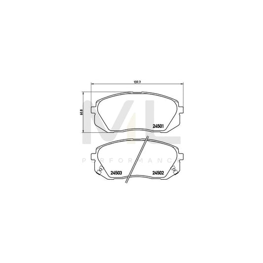 Brembo P 30 039 Brake Pad Set With Acoustic Wear Warning | ML Performance Car Parts