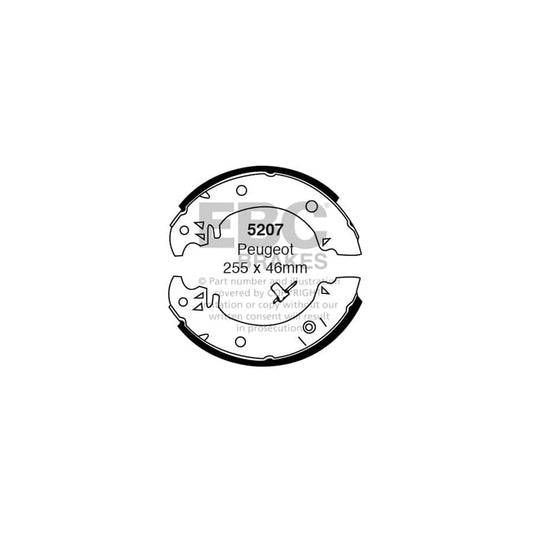 EBC 5207 Peugeot Rear Brake Shoes - ATE Caliper (Inc. 504 & 505) 1 | Casma Car Parts