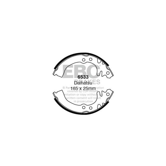 EBC 6533 Daihatsu Perodua Rear Brake Shoes (Inc. Charade, Cuore, Mira, Nippa) 1 | Casma Car Parts