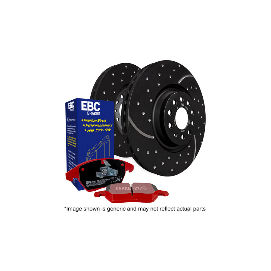 EBC PD12KF123 Ford Volvo Redstuff Front Brake Pad & GD Disc Kit - ATE Caliper 1 | Casma Car Parts