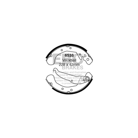EBC 6538 Opel Vauxhall Rear Brake Shoes - Bosch/Girling/TRW/ATE Caliper 1 | Casma Car Parts