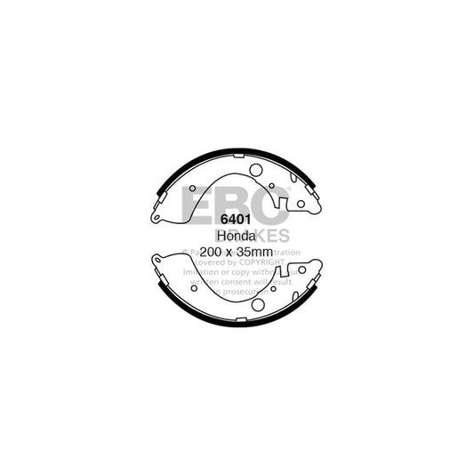 EBC 6401 Honda Rear Brake Shoes - Akebono Caliper 1 | Casma Car Parts