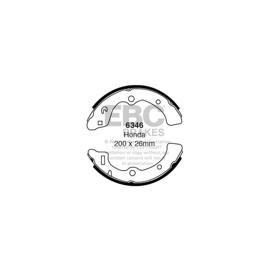 EBC 6346 Honda Rear Brake Shoes (Inc. Civic, Prelude, Quintet) 1 | Casma Car Parts