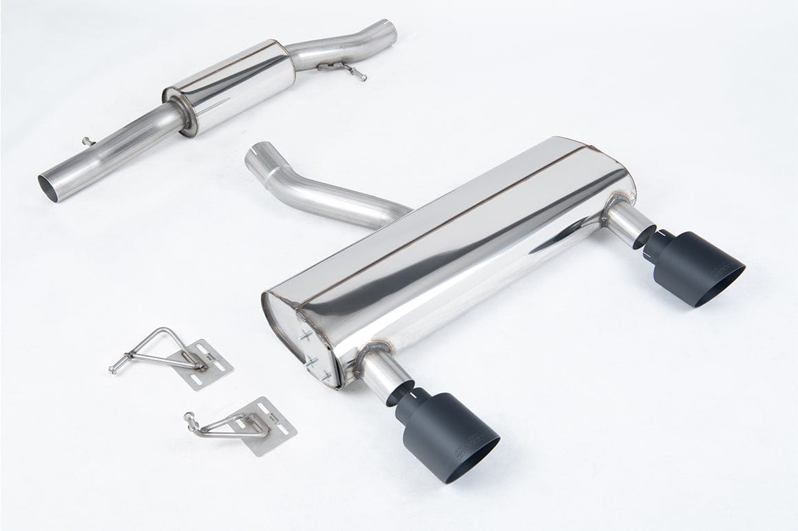 MillTek SSXAU1037 Audi TT Resonated Cat-Back Exhaust with Cerakote Black GT-115 Tips