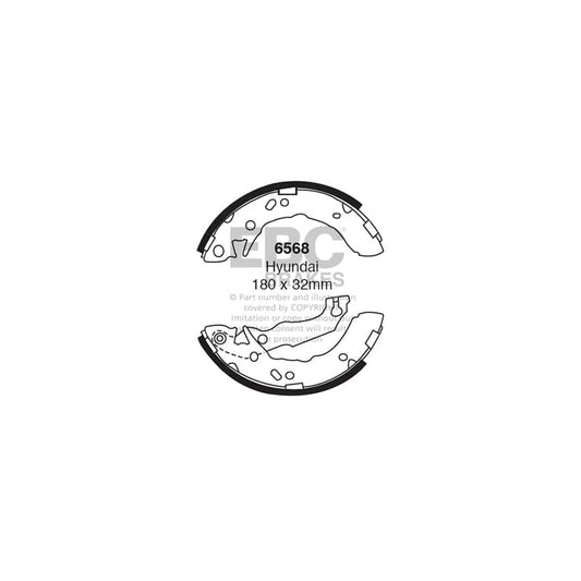 EBC 6568 Hyundai Rear Brake Shoes (Inc. Amica & Atoz) 1 | Casma Car Parts