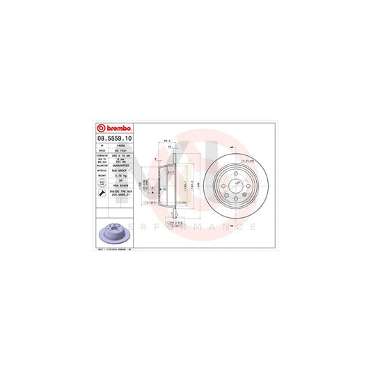 BREMBO 08.5559.10 Brake Disc Solid, with bolts/screws | ML Performance Car Parts
