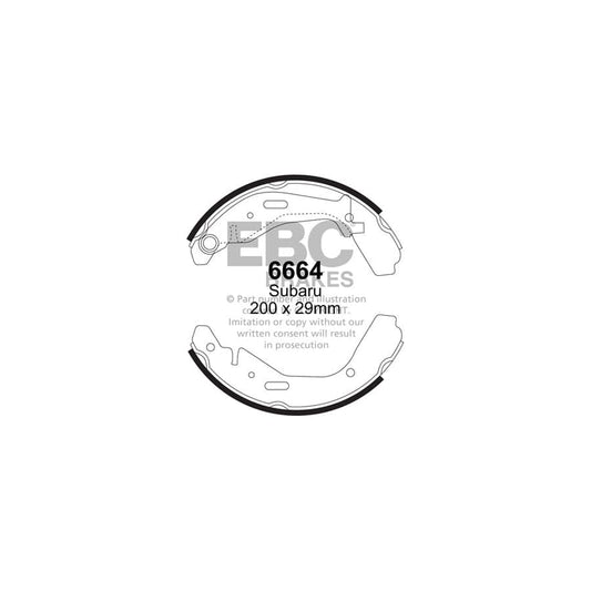 EBC 6664 Opel Subaru Suzuki Vauxhall Rear Brake Shoes (Inc. Agila, Justy G3X, Ignis, Wagon-R) 1 | Casma Car Parts