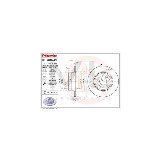 BREMBO 08.7015.20 Brake Disc Solid, with bolts/screws | ML Performance Car Parts