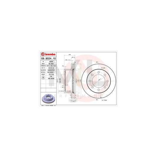 BREMBO 09.9024.10 Brake Disc Internally Vented | ML Performance Car Parts