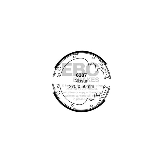 EBC 6387 Datsun Nissan Rear Brake Shoes (Inc. Patrol & Cabstar) 1 | Casma Car Parts