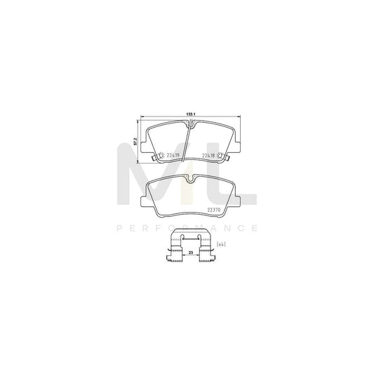 Brembo P 30 089 Brake Pad Set For Hyundai H350 With Acoustic Wear Warning | ML Performance Car Parts