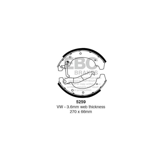 EBC 5259 VW LT Rear Brake Shoes 1 | Casma Car Parts