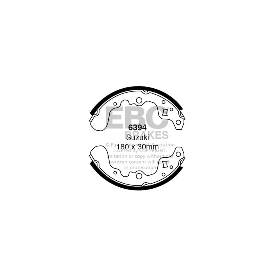 EBC 6394 Suzuki Tata Rear Brake Shoes (Inc. Swift & Indigo) 1 | Casma Car Parts