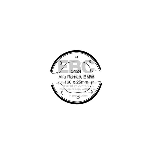 EBC 5124 Alfa Romeo BMW Nsu Front/Rear Brake Shoes 1 | Casma Car Parts