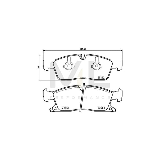 Brembo P 37 022 Brake Pad Set For Jeep Grand Cherokee Iv (Wk, Wk2) With Acoustic Wear Warning | ML Performance Car Parts