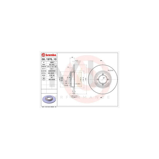 BREMBO 08.1976.10 Brake Disc Solid | ML Performance Car Parts