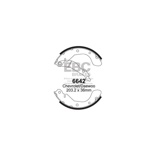 EBC 6642 Chevrolet Daewoo Rear Brake Shoes (Inc. Aveo & Kalos) 1 | Casma Car Parts