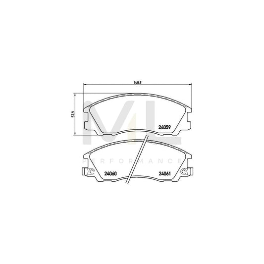 Brembo P 30 017 Brake Pad Set For Hyundai Terracan With Acoustic Wear Warning | ML Performance Car Parts