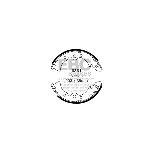 EBC 6361 Nissan Rear Brake Shoes (Inc. Prairie & S-Cargo) 1 | Casma Car Parts