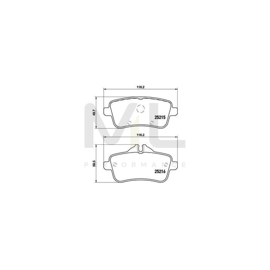 Brembo P 50 101 Brake Pad Set Prepared For Wear Indicator, With Brake Caliper Screws | ML Performance Car Parts