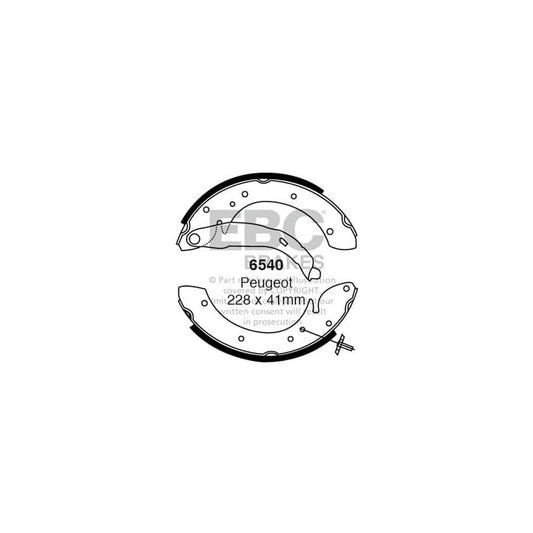 EBC 6540 Citroen Peugeot Rear Brake Shoes - Girling/TRW Caliper 1 | Casma Car Parts