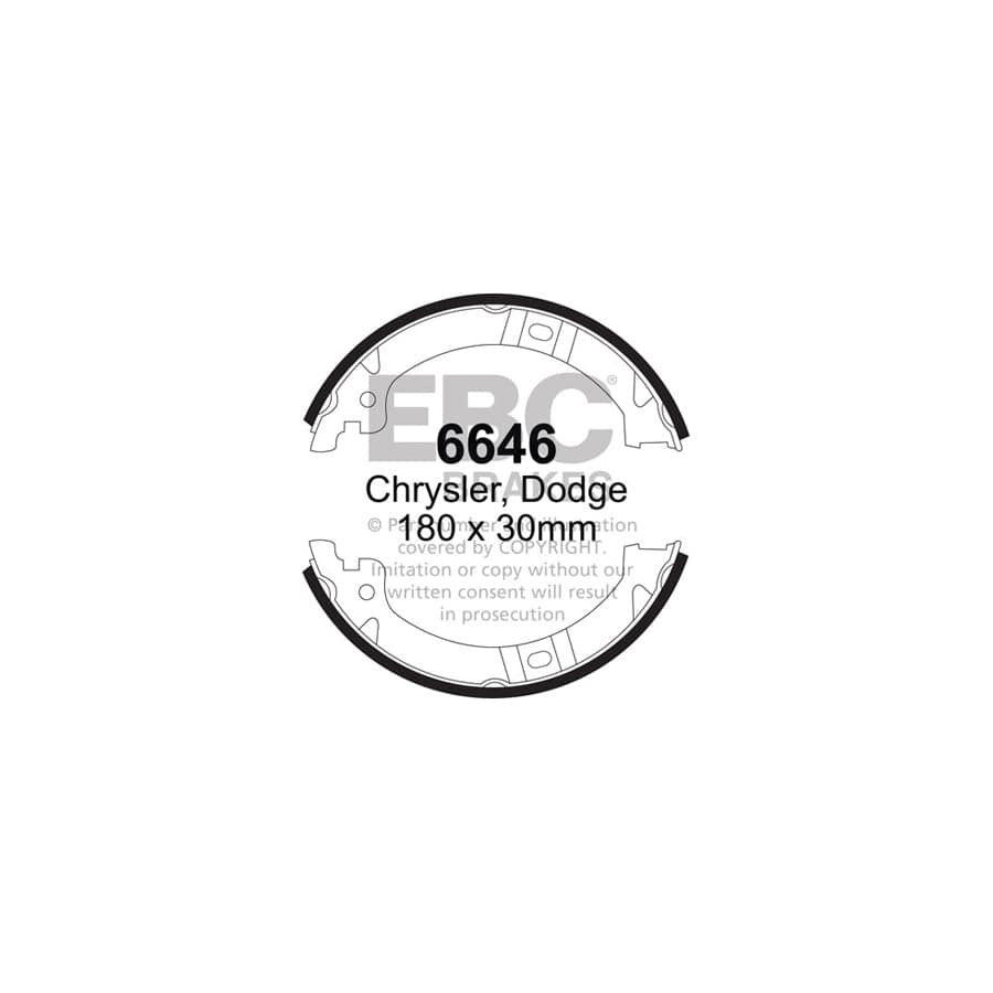 EBC 6646 Chrysler Rear Brake Shoes (Inc. Grand Voyager & Voyager) 1 | Casma Car Parts