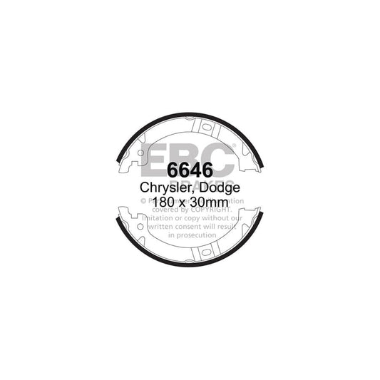 EBC 6646 Chrysler Rear Brake Shoes (Inc. Grand Voyager & Voyager) 1 | Casma Car Parts